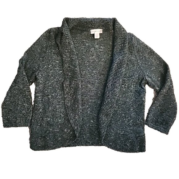 Small Christopher & Banks Open Front Cardigan Sweater Heather Dk Green St Pats - Picture 1 of 8